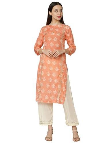 hritika women's printed pure cotton orange colour kurta set_(hrkr2_shy_2017ks_xs)