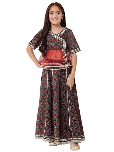 readiprint fashions womens straight cotton fabric mauve color lehenga choli with dupatta-(6-12m)