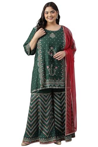 w for woman women's viscose kurta (22auws18122g-119951_dark green