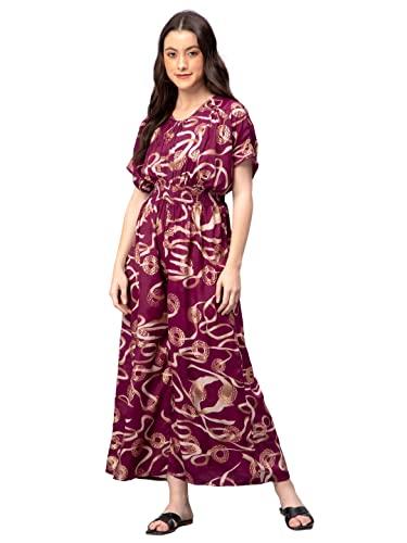 drape and dazzle purple printed maxi jumpsuit for women with elastic waistband