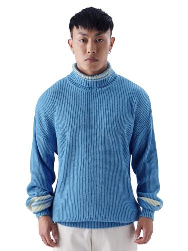 the souled store solids: powder blue pullovers pullovers cozy pullover sweaters crewneck v-neck cable knit lightweight oversized cashmere hooded quarter-zip for fall winter casual trendy layering