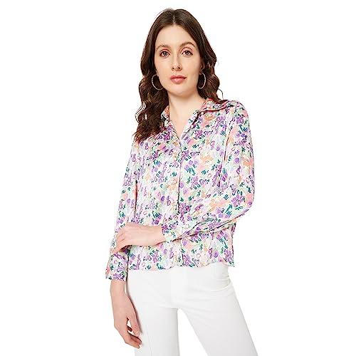 madamee women purple collared shirt,xl