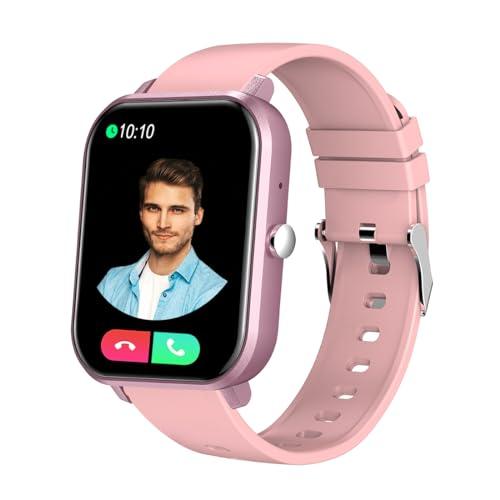 ptron force x11 bluetooth calling smartwatch with 1.7" full touch color display, real 24/7 heart rate tracking, multiple watch faces, 7days runtime, health/fitness trackers & ip68 waterproof (pink)