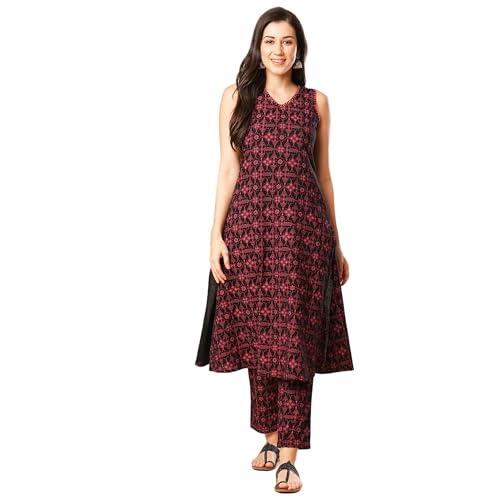 globus women kurta set (3641524004_black_xl)