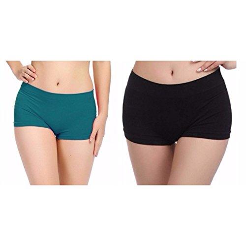 glamoras women's nylon, polyester & spandex boy shorts (pack of 2) (glwpc0016_peacock blue & black_free size)