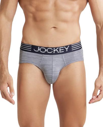 jockey men's microfiber breathable mesh nylon briefs with enhanced cooling - designed for workouts & all day wear mm04_mid grey_l