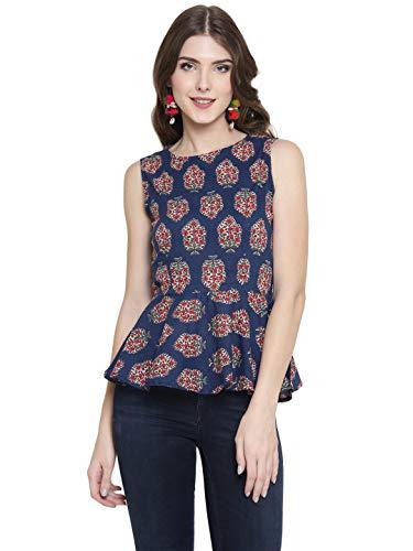 sera women's floral regular fit shirt (la2723_navy 2xl)