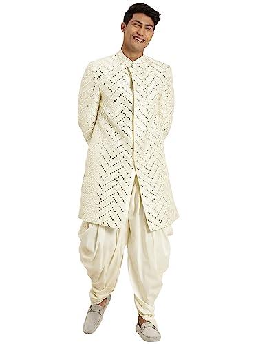 vastramay men cream-coloured mirror work indo western sherwani set_vasmiw026crncdcr_36