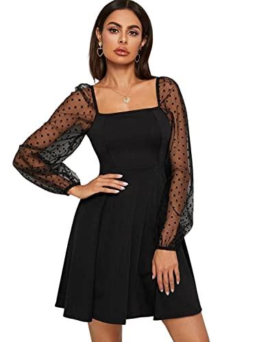 leriya fashion one piece dress for women| midi dress for women| birthday dress for women (medium, black)