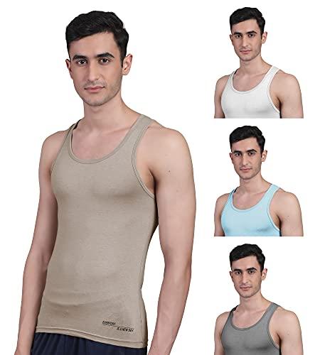 freecultr men's twin skin bamboo cotton vest, anti microbial, anti odor, breath tech super soft & comfort fit inner wear (pack of 2)