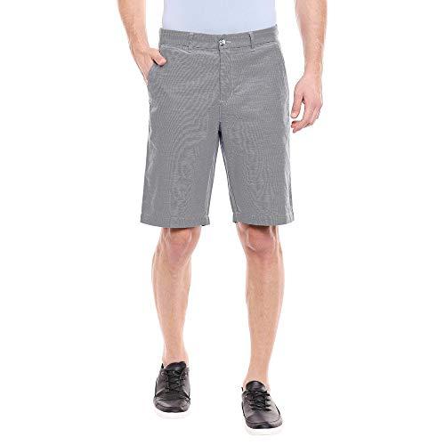 parx chequered dark blue coloured men's cotton shorts (size:- 38)