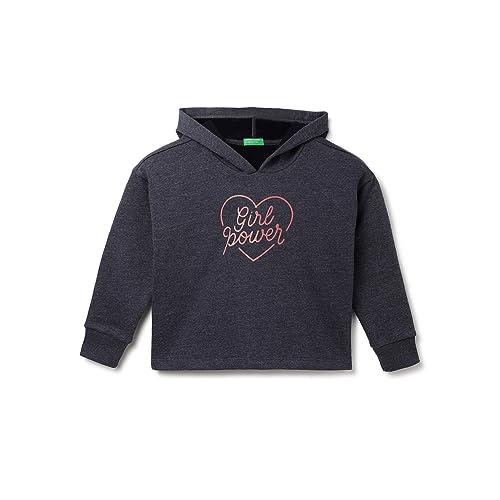 united colors of benetton girls sweatshirts regular fit,long sleeve with round neck,febric use cotton poly navy