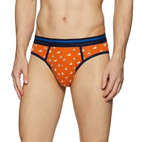 peter england men's cotton modern printed brief (pack of 1) (piwbor9146019_orange_l)