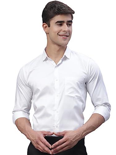 majestic man slim fit satin cotton formal shirt for men (xx-large, milky white)