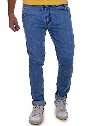 ben martin men's slim fit stylish stretchable cross pocket 34 size light blue casusal denim jeans pant for men, jj9-5