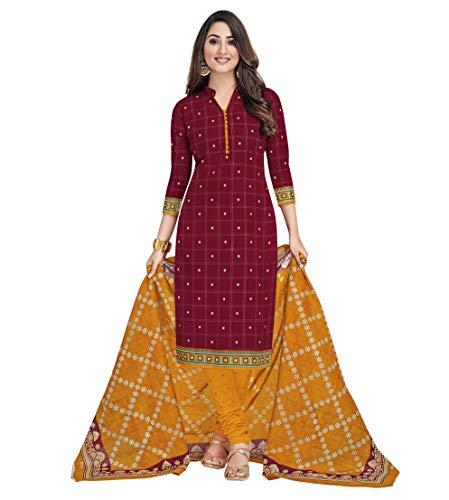 miraan cotton printed readymade salwar suit for women(miraansgpri1804xl, x-large, brown)