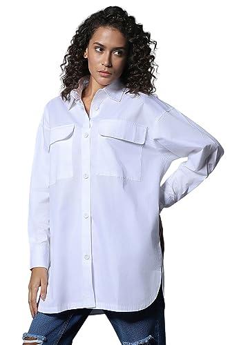 high star women's spread collar shirts (hswshw230104_wh_white s)