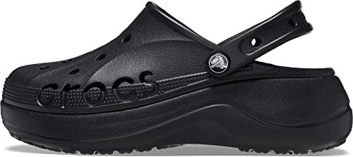 crocs womens baya platform clog black clog - 6 uk (w8) (208186-001)