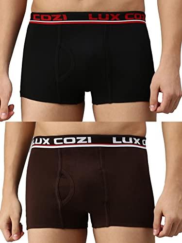 lux cozi bigshot men's pack of 2 black & brown semi long trunk (size : 85cm)