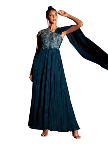 madhuram women's vichitra silk crus traditional ethnic long gown with sequance embroidery work gown(m-2444 dark blue_small)