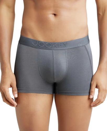 jockey men's modal trunks (pack of 1) (trunk_gun metal_large_gun metal_l)