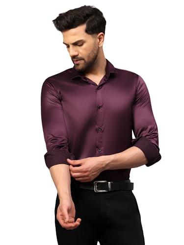 cvc shining shirt | formal shirt | clubwear shirt wine