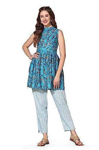 fashion dream women’s cotton kurta and pant set (fdwcmb00003 blu xs_blue_xs)