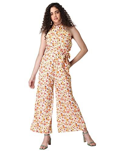 faballey multicolored floral belted jumpsuit (multicolour_s_drs04743)