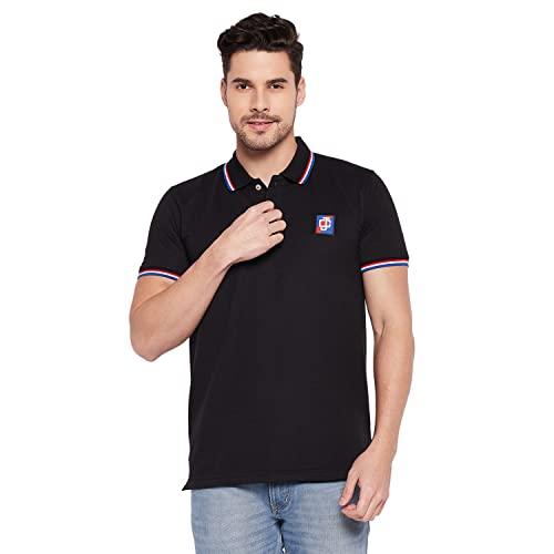 camey men's solid polo t-shirt (medium, black)