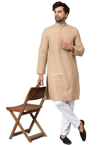 latest chikan men's cotton regular kurta (n_lkjmt44_mustard_2xl)