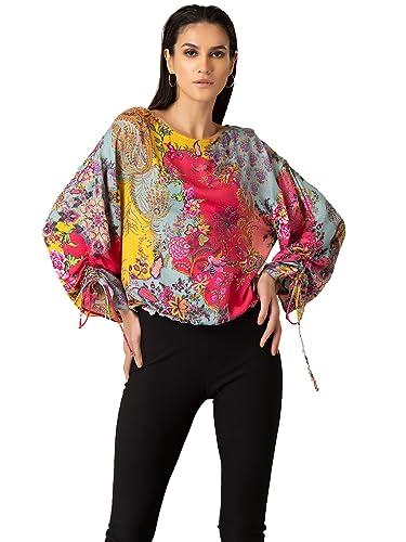 shaye multicolor casual full sleeves round neck floral top for women