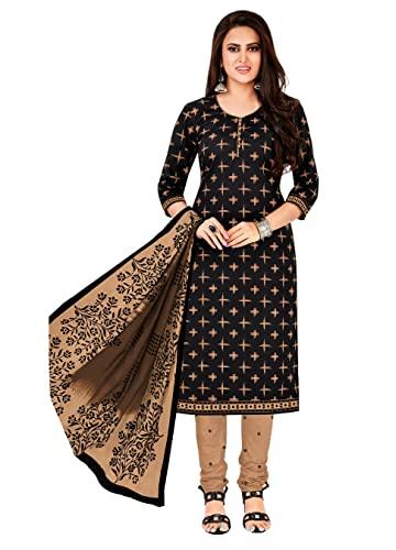 miraan cotton printed readymade salwar suit for women (miraansan1406l, l, black)