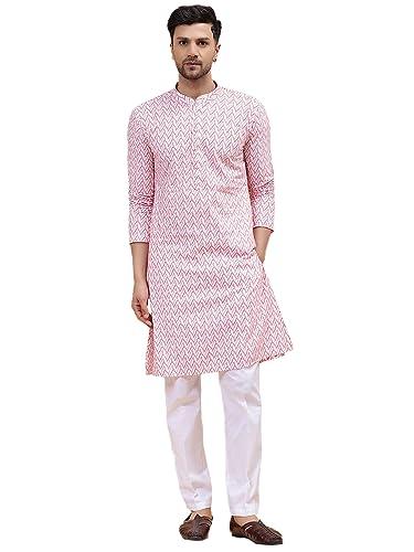 see designs white & pink cotton regular fit embroidered kurta_sdekt1272xs