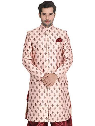 vastramay men's apricot peach cotton silk blend sherwani only top_vasmsw018_40