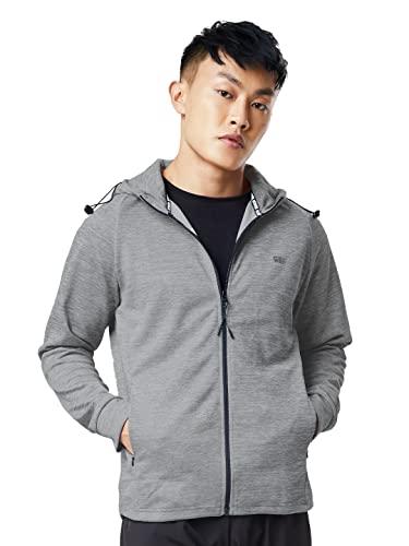 the souled store mens & boys 100% cotton tss activehoodsome grey knit jackets