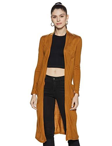 w for woman women's synthetic cardigan (19now40049-212698_mustard_ws (small))