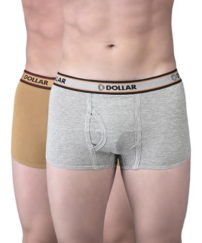 dollar bigboss men's cotton blend modern solid trunks (pack of 2) (mbtr-01-mini-po2-co5-s24_4xl_assorted