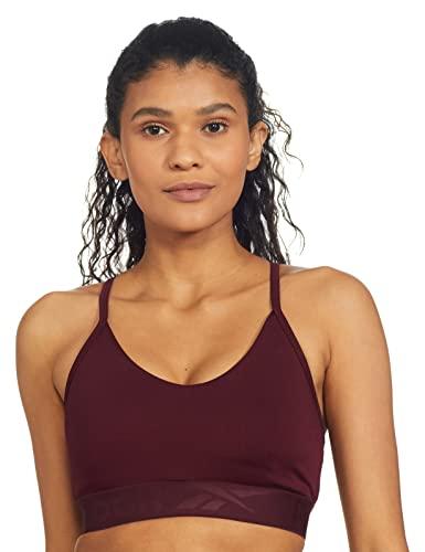 reebok women's polyester wire free standard sports training bra (h61351_maroon_xs)