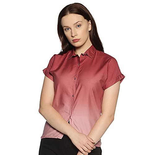 campus sutra women's solid regular shirt (ssu20shrt_pnhs01_w_pln_ma_m_maroon m)