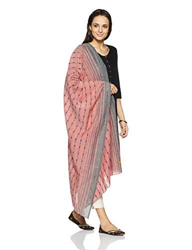 aurelia women's striped cotton dupatta (18fek75095-79243_fs_red_red_free size)