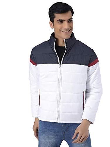 kotty long sleeve padded puffer men winterwear jacket (whiteredblue,s)