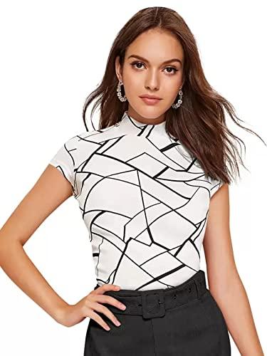 selvia women's black printed white turtle neck top(379tk10483n-xl_white)