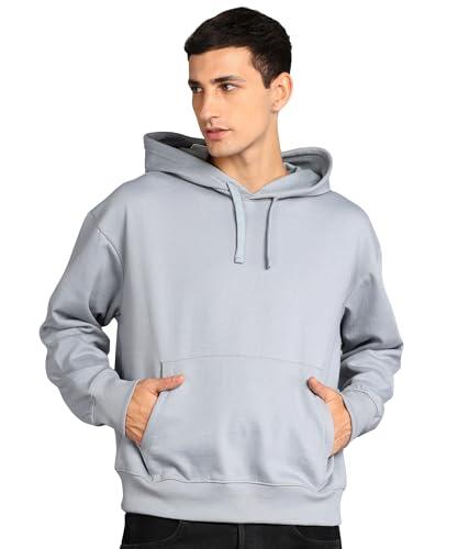 alan jones clothing men's oversize hoodie (grey_large, cotton blend, loose)