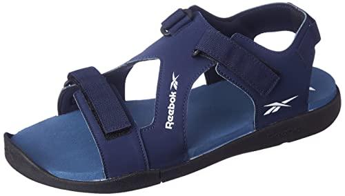 reebok men textile/synthetic ezra sandal swim sandal vector navy/blue slate/white uk-6