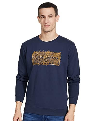 pepe jeans men's cotton sweatshirt (pm581930_xxl_dark denim)