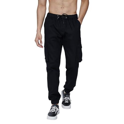 mark & albert men's cargo joggers casual pants black