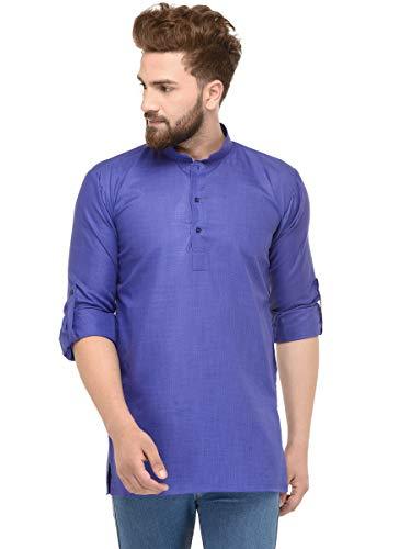 ben martin men's cotton straight kurta (bm-csk-royal-38n_royal blue_38)