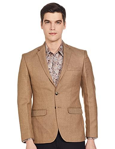 park avenue men's full sleeve super slim fit medium khaki formal jacket skinny pmjp02390-h5_92