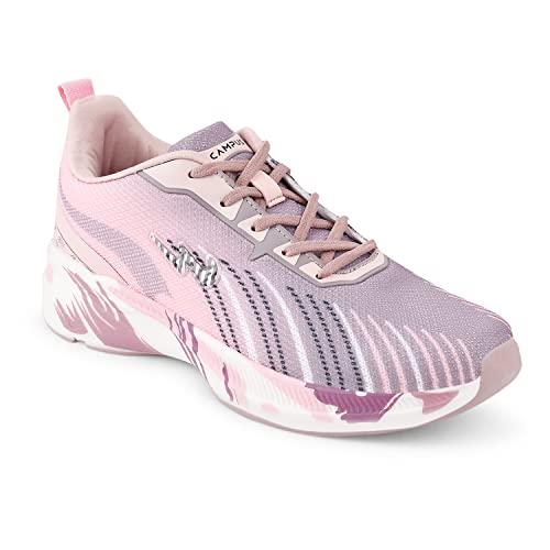 campus women's camp streak peach/mauve running shoes - 7uk/india 22l-132