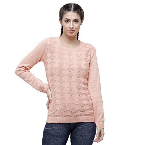 98 degree north pink self design round sweaters-g1126-dpink_s